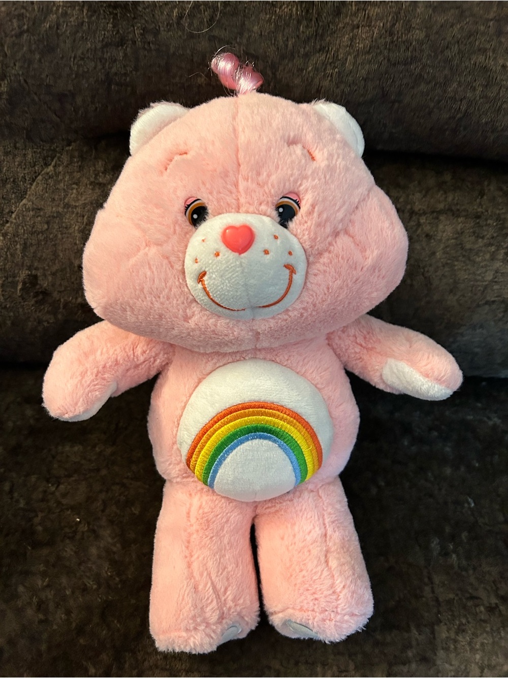 Pink Rainbow Belly Plush Teddy - Kids Toy